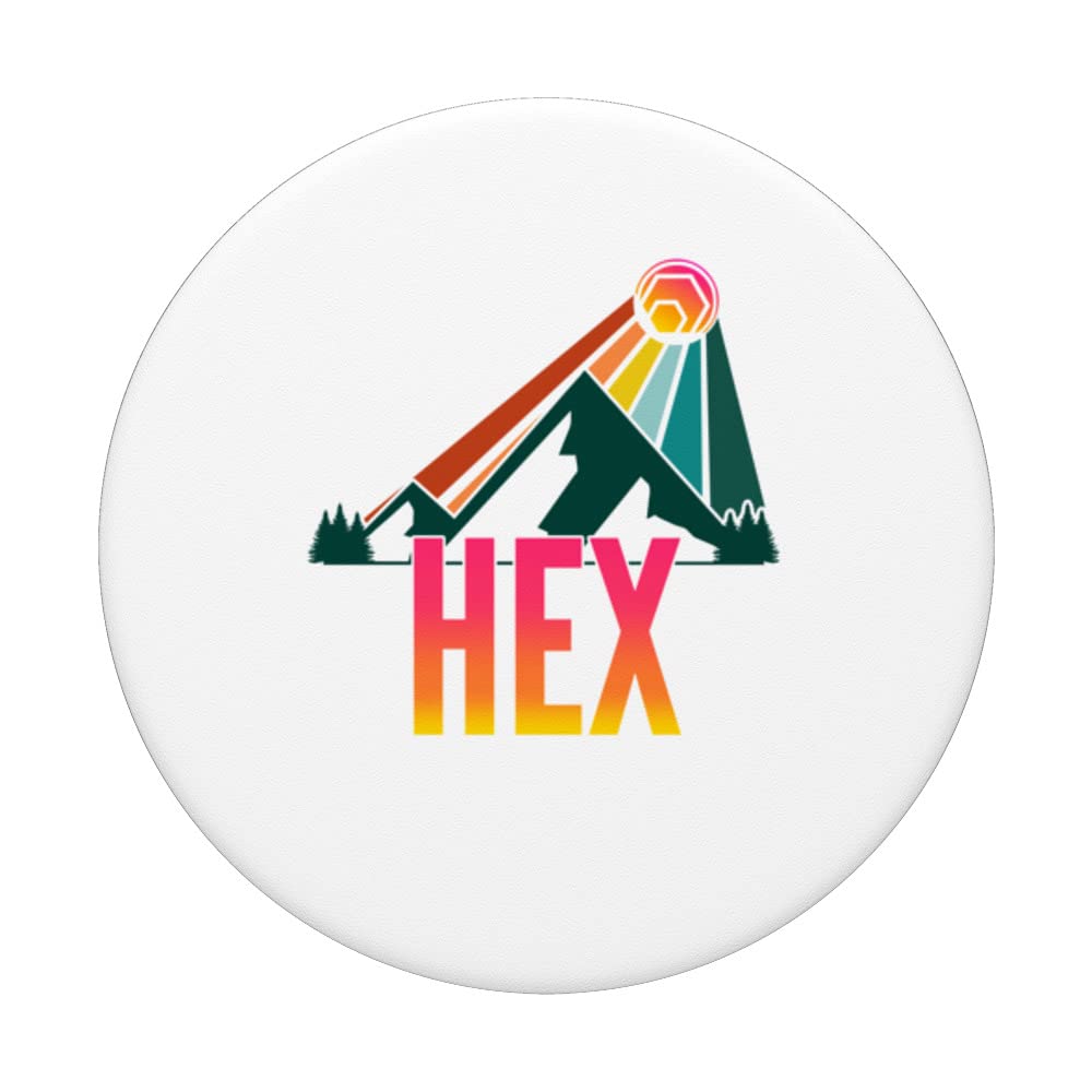 HEX Crypto Mountain Sun Rays Cryptocurrency Design PopSockets Swappable PopGrip