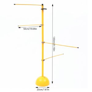 Basketball Training Pole Ball Control Training Lever Dribble Stick with Fan Storage Buckle Yellow Adjustable Height Basketball Dribble Trainer Equipment