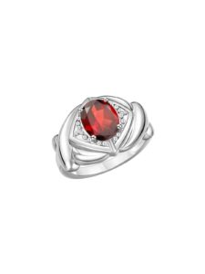 rylos rings for women silver ring xoxo hugs & kisses 9x7mm gemstone & diamond ring january garnet jewelry for women size 9