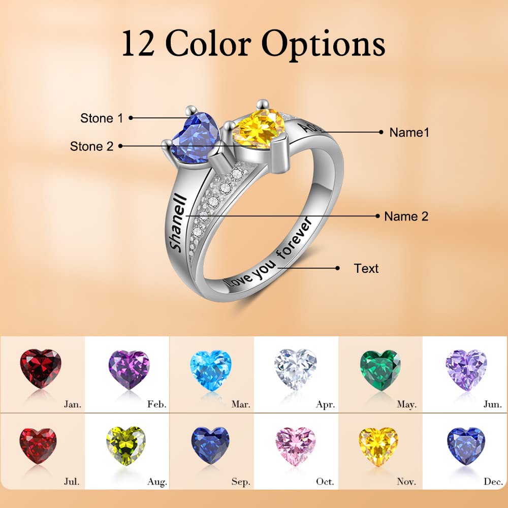 Jewelstruck Gifts for Mom Personalized Mothers Rings Birthstone Rings for Women Engagement Promise Rings for Her Family Anniversary Birthday Gifts for Women Grandma Mom Wife