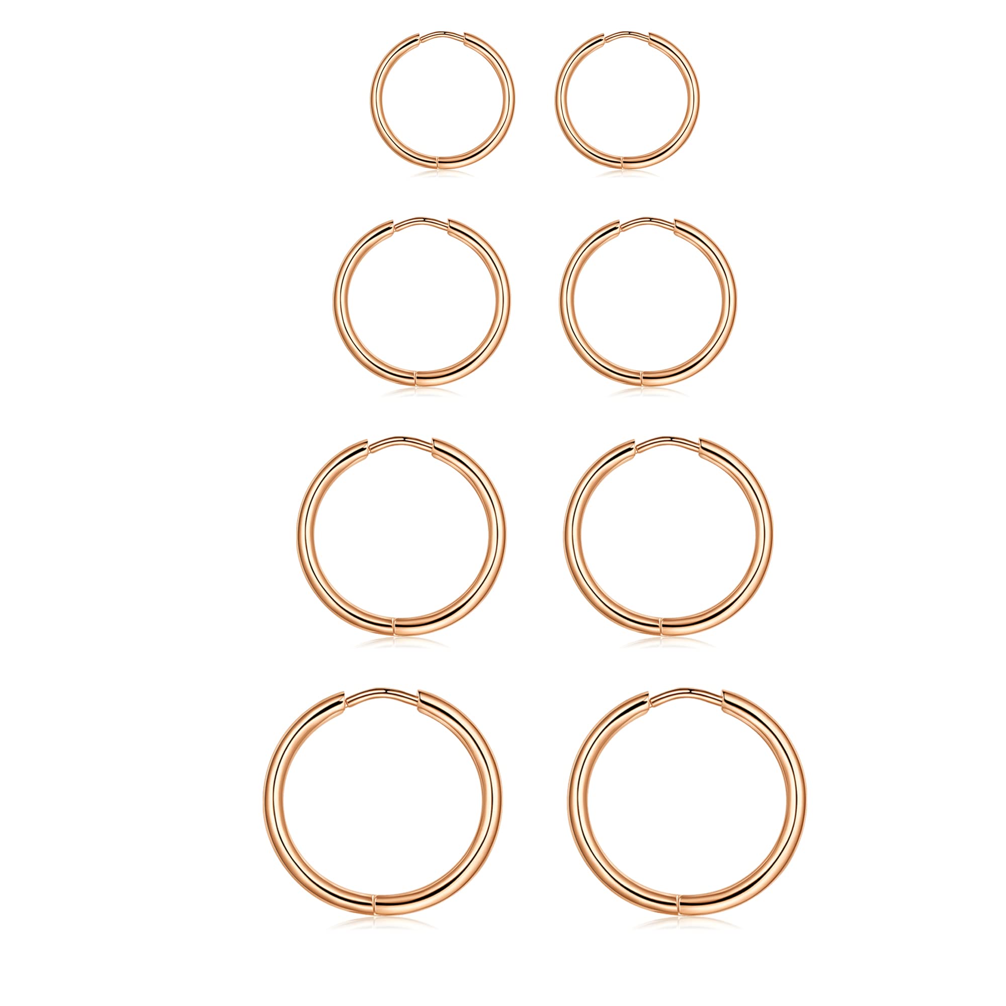 Rose Gold Earrings, Small Hoop Earrings for Women Multipack, Cartilage Earring Huggie Earring 6MM 8MM 10MM 12MM Jewelry