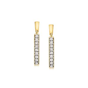 ross-simons 0.33 ct. t.w. diamond linear drop earrings in 14kt yellow gold