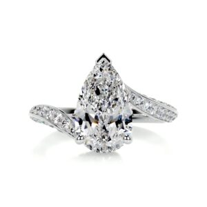 ayafee 2.5 carat (ctw) pear shaped moissanite engagement rings, 10k 14k 18k gold promise wedding rings for women - 14k