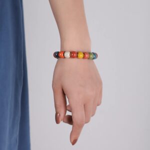 MINACHI Bohemian Colorful Round Beads Bracelet, Boho Jewelry Gift for Women