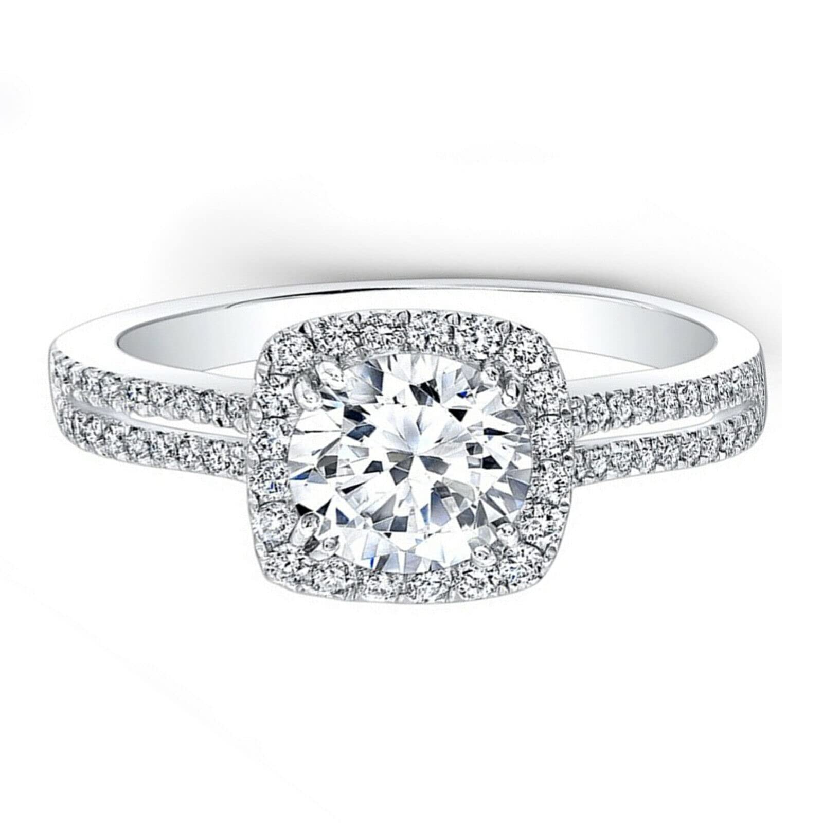 2.40 Ct Round Cut Diamond Engagement Wedding Women's Ring 14k White Gold Finish (13.5)