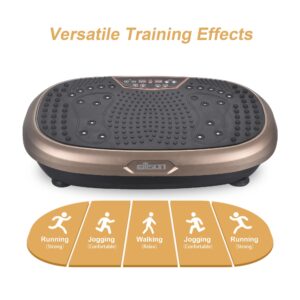 EILISON FITPRO Vibration Plate Exercise Machine - Whole Body Workout Vibration Platform w/Loop Bands - Lymphatic Drainage Machine for Weight Loss, Shaping, Wellness, Recovery (Fitpro Brown)