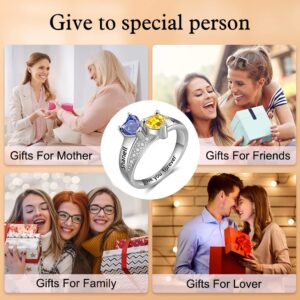 Jewelstruck Gifts for Mom Personalized Mothers Rings Birthstone Rings for Women Engagement Promise Rings for Her Family Anniversary Birthday Gifts for Women Grandma Mom Wife