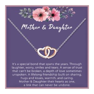 SOLINFOR Mother Daughter Necklace, Mothers Day Gifts for Mom from Daughter - Mothers Day Necklace, Mom Necklace, Mom and Daughter Necklace - Mom Jewelry Gifts on Birthday, Christmas