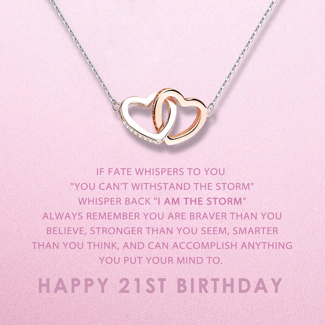 SOLINFOR 21st Birthday Gifts for Her, 21 Year Old Birthday Gifts for Her - Jewelry Gifts for 21 Year Old Female, Happy 21st Birthday Gifts Ideas for Daughter Women