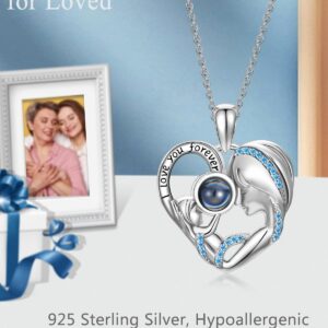 Dorunmo Personalized Photo Projection Pendant Necklace Mother Projection Picture Necklace jewelry Romantic Gifts for Women Birthday Anniversary Mother's Day Gift