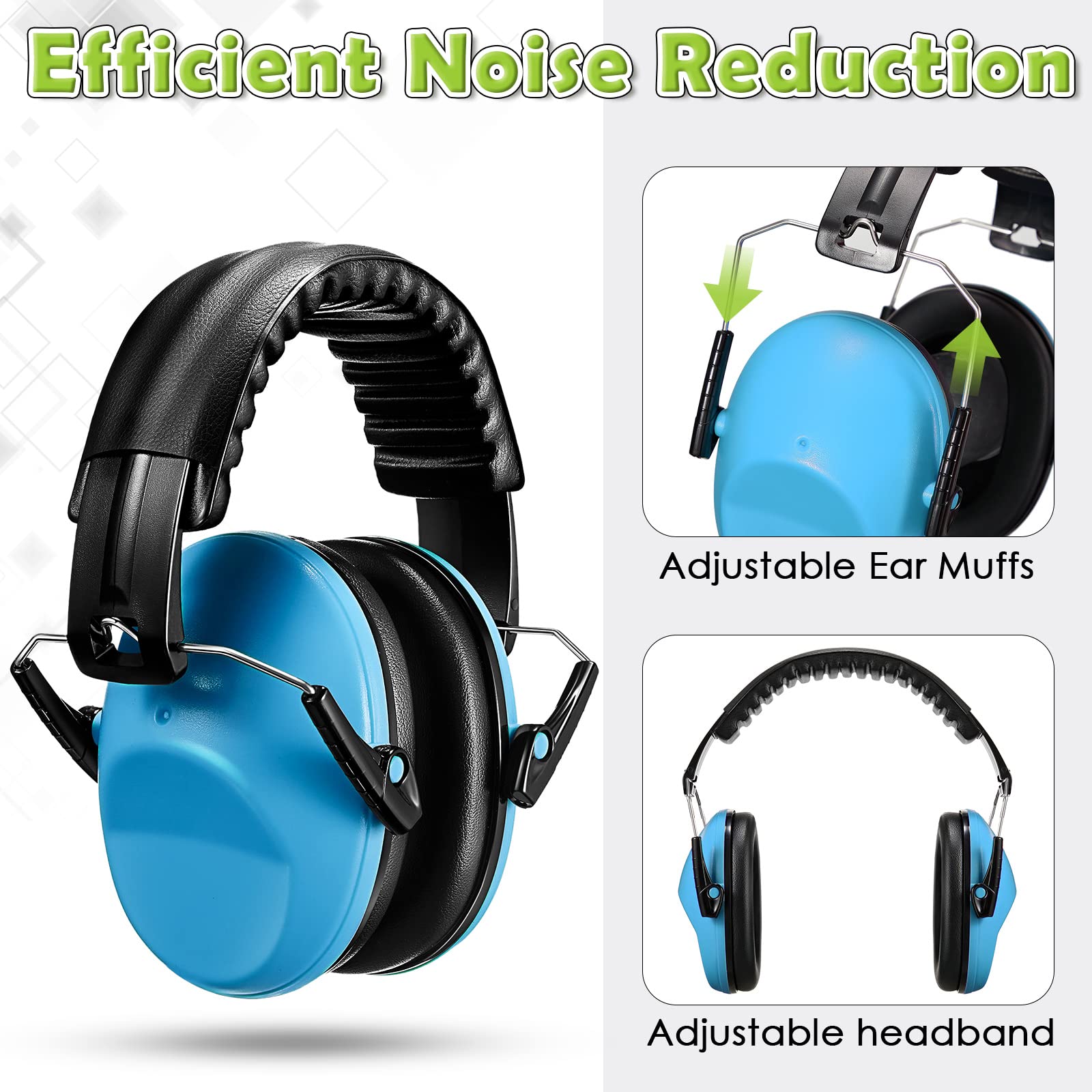 Konohan 3 Pack Noise Reduction Headphones for Kids Ear Protection Earmuffs Headphones for Autism Toddler Kids Ear Muffs 27db(Pink, Green, Blue)