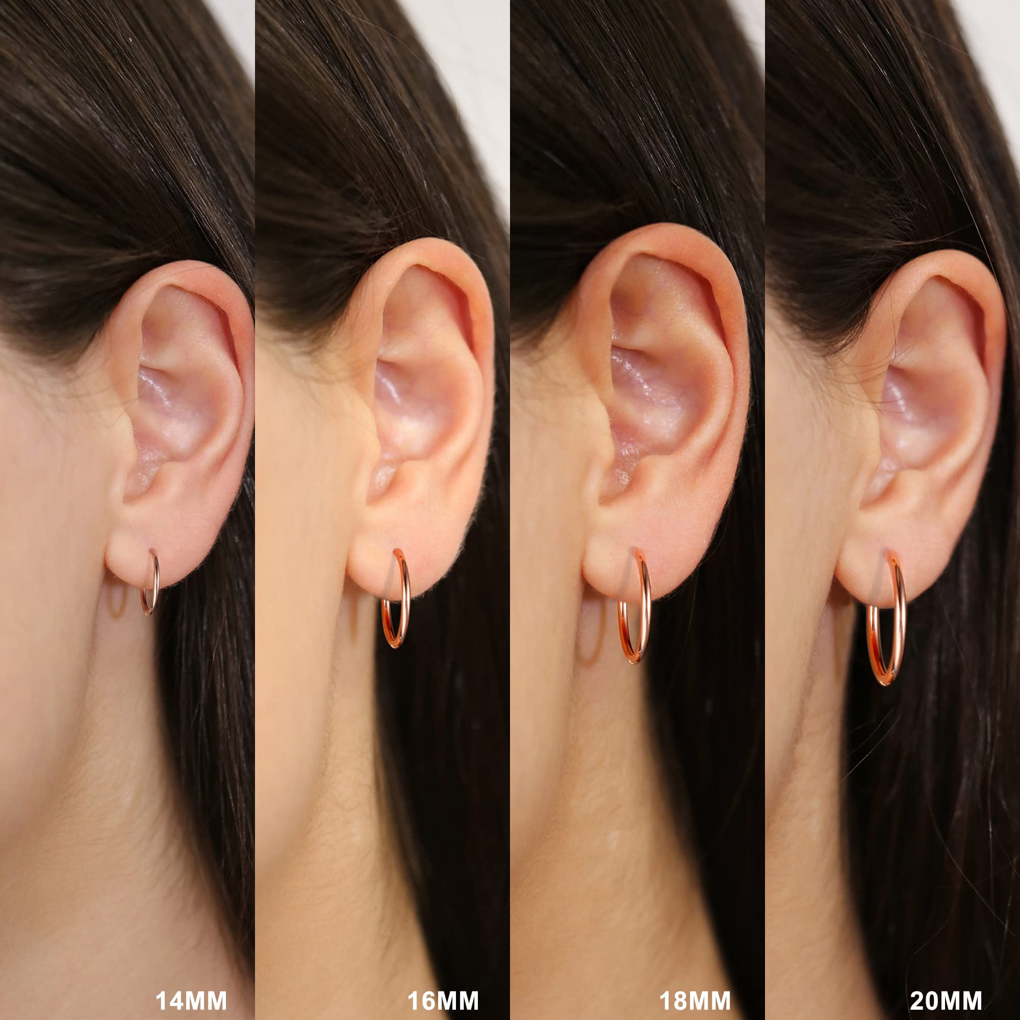 Rose Gold Earrings, Small Hoop Earrings for Women Multipack, Cartilage Earring Huggie Earring 6MM 8MM 10MM 12MM Jewelry