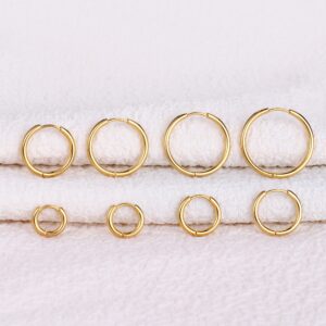 Rose Gold Earrings, Small Hoop Earrings for Women Multipack, Cartilage Earring Huggie Earring 6MM 8MM 10MM 12MM Jewelry