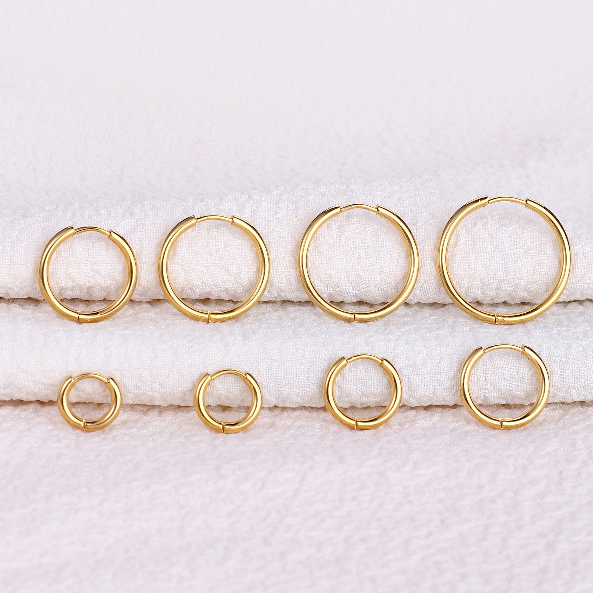 Rose Gold Earrings, Small Hoop Earrings for Women Multipack, Cartilage Earring Huggie Earring 6MM 8MM 10MM 12MM Jewelry