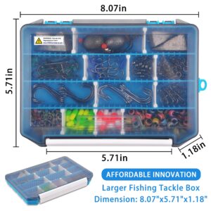 Saltwater Surf Fishing Tackle Kit Fishing Gear Tackle Box with Tackle Included Fish Finder Rigs Pompano Rig Pyramid Sinker Weight Fishing Hook Swivels Fishing Beads Accessories (198pcs)