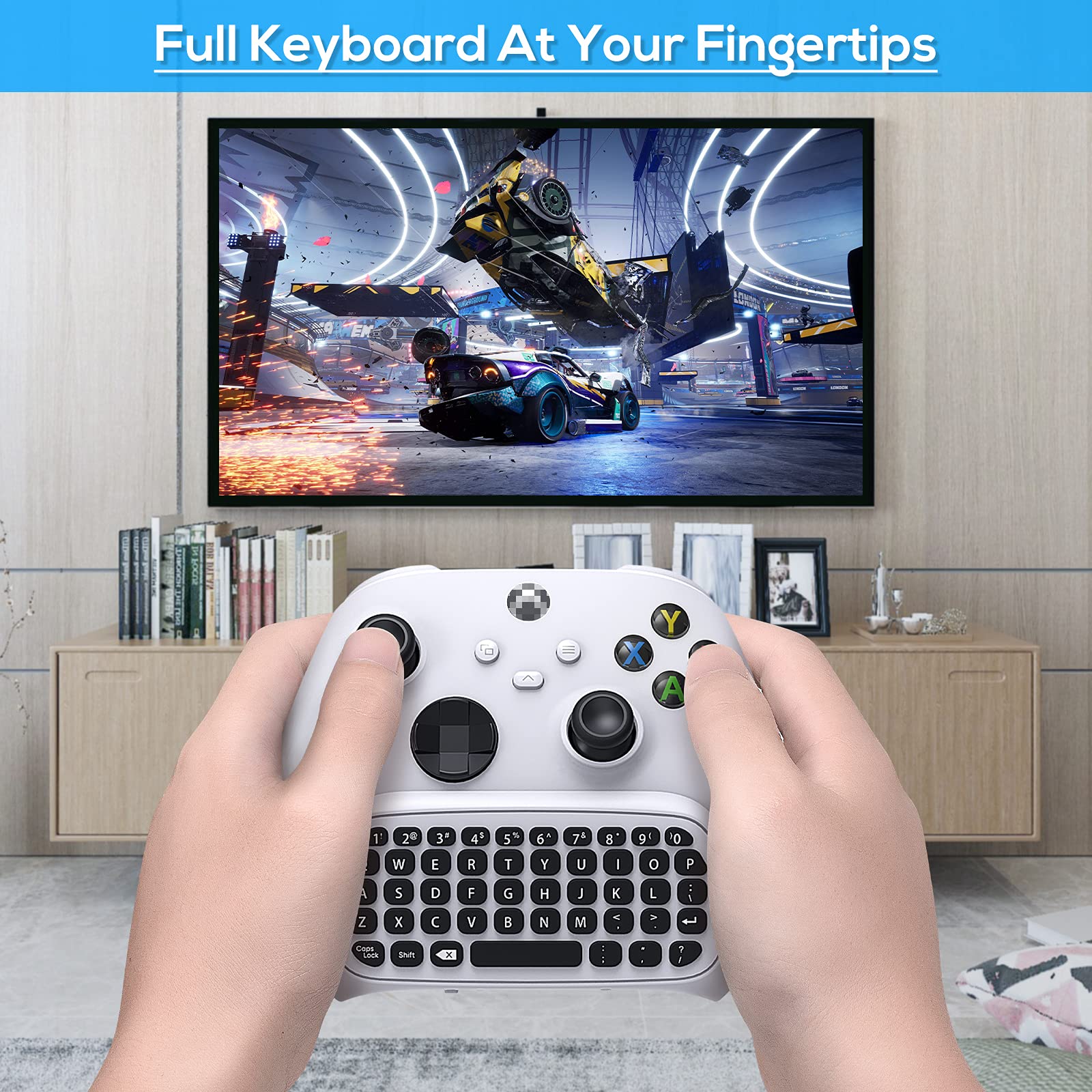 Controller Keyboard for Xbox Series X/Series S/One/S/Controller Gamepad and Upgraded Vertical Cooling Stand with Suction Cooling Fan and Dual Controller Charger Station for Xbox Series S