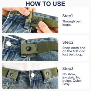 TOURZOO Belts for Women/Men Buckle Free Elastic Belt Invisible No Buckle Stretch Waist Belt For Jean Pants,Dresses,No Bulge