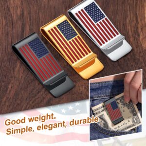 ChainsProMax Metal Money Clip for Men Black Cash Clip Men Moneyclip Minimalist America Flag