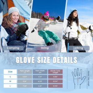 ANDORRA Women's Ski Mittens Womens Snow Gloves Waterproof Gloves Women Winter Mittens for Women Gloves for Women Touchscreen Snow Mittens, Black,S