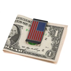 ChainsProMax Metal Money Clip for Men Black Cash Clip Men Moneyclip Minimalist America Flag