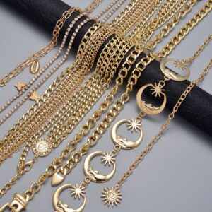 Tornito 6Pcs Multilayer Metal Hoop Link Waist Chain Belt Waistbands Butterfly Tassel Belly Bikini Body Thigh Hip Jewelry Side Pant Chain Belt for Women