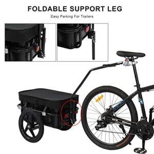 PEXMOR Bike Cargo Trailer with Removable Box & Waterproof Cover, Bicycle Wagon Trailer with 16" Wheels & Quick Release Universal Coupler, Large Loading Bike Trailer Storage Cart with Reflectors