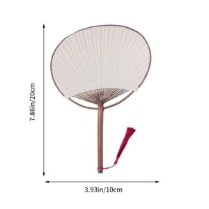 ULTNICE Round Fan Japandi Decor Silk Fans Hand Held Fan Chinese Hand Fan Blank Drawing Fan Double- Sided Paddle Fan Creative Circular Fan Simple Fan Japanese Retro Fan Rice Paper Miss Asia