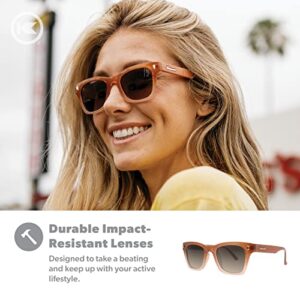 Knockaround Seventy Nines Polarized Sunglasses for Women & Men - Impact Resistant Lenses & Full UV400 Protection, Daytona Tan Orange