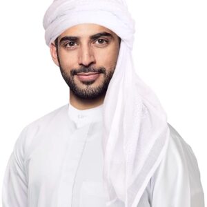 HOMELEX Keffiyeh Arab Head Scarf for Men Sheikh Muslim Turban Saudi Dubai Headwear