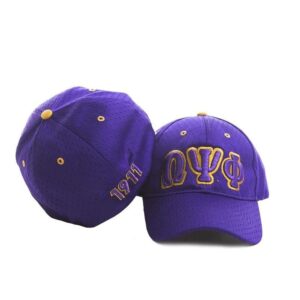 omega psi phi embroidered flexfit cap size: 7 ⅝ purple