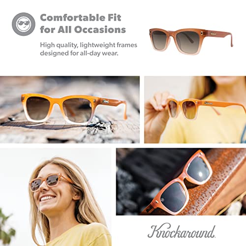 Knockaround Seventy Nines Polarized Sunglasses for Women & Men - Impact Resistant Lenses & Full UV400 Protection, Daytona Tan Orange