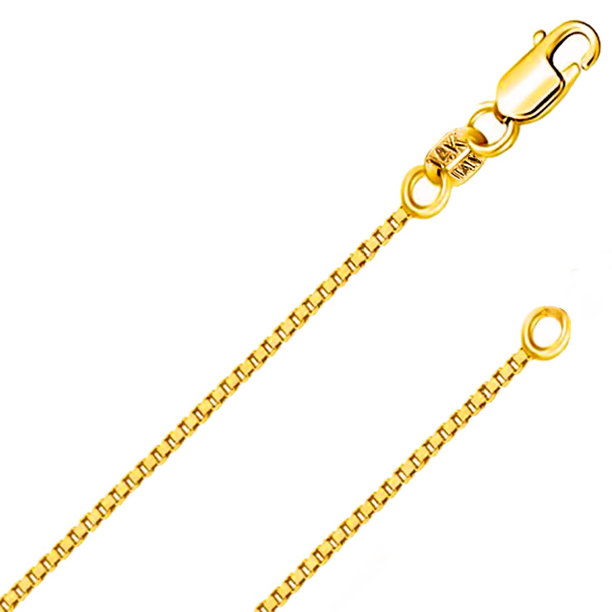 Italian Fashions 14K or 10K REAL Solid Yellow or White or Rose/Pink Gold 0.5 MM,0.6MM,0.7MM,0.8MM,0.9MM,1.1MM,1.2MM Italian Diamond Cut Box Link Chain Necklace gold necklaces for women MADE IN ITALY,