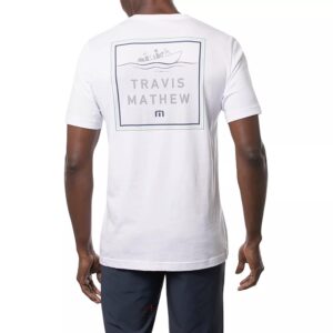 TravisMathew Men's Mountain Money T-Shirt (Medium, White)