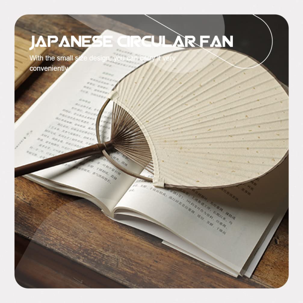 ULTNICE Round Fan Japandi Decor Silk Fans Hand Held Fan Chinese Hand Fan Blank Drawing Fan Double- Sided Paddle Fan Creative Circular Fan Simple Fan Japanese Retro Fan Rice Paper Miss Asia