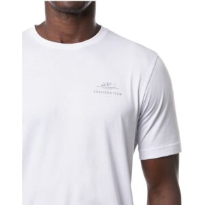 TravisMathew Men's Mountain Money T-Shirt (Medium, White)