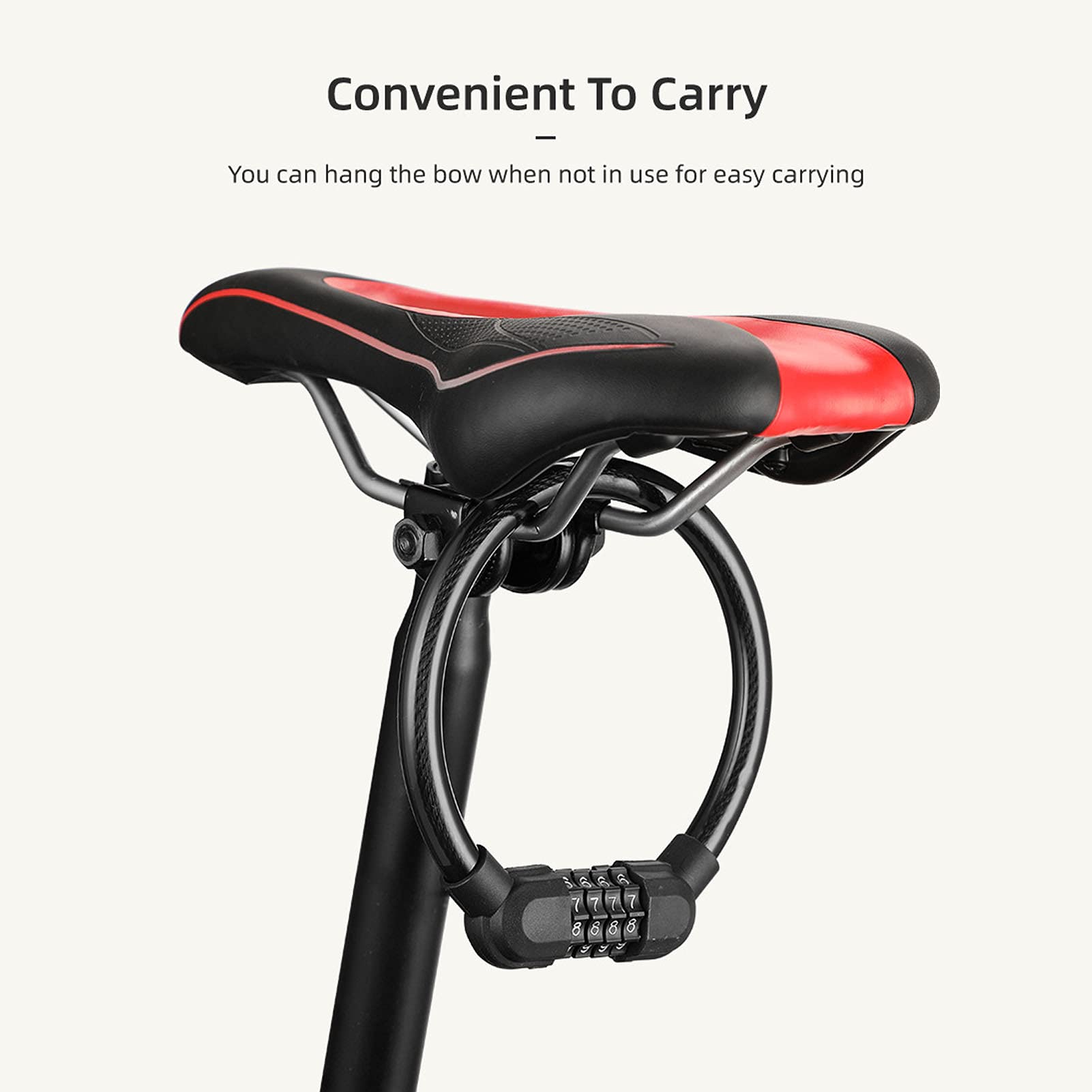 Gaeirt Bike Lock, Bike Cable Lock Lightweight and Portable with 4 Digit Passwords Technology for Cycling(Black)