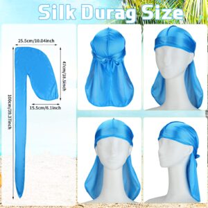 Tarpop 54 Pieces Silk Durags for Men Women 18 Colors Durags Wave Cap Satin Durags for 360 Waves Breathable Doo Rags with Wide Strap Durags for Hair Waves Fitness Cycling Hiking Camping Running