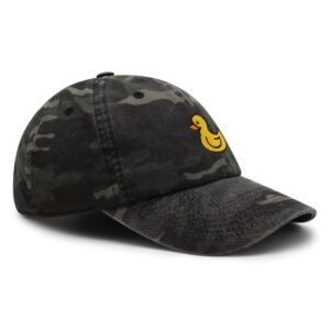 JPAK Duck Premium Dad Hat Embroidered Baseball Cap Rubberduck Toy Black Camo