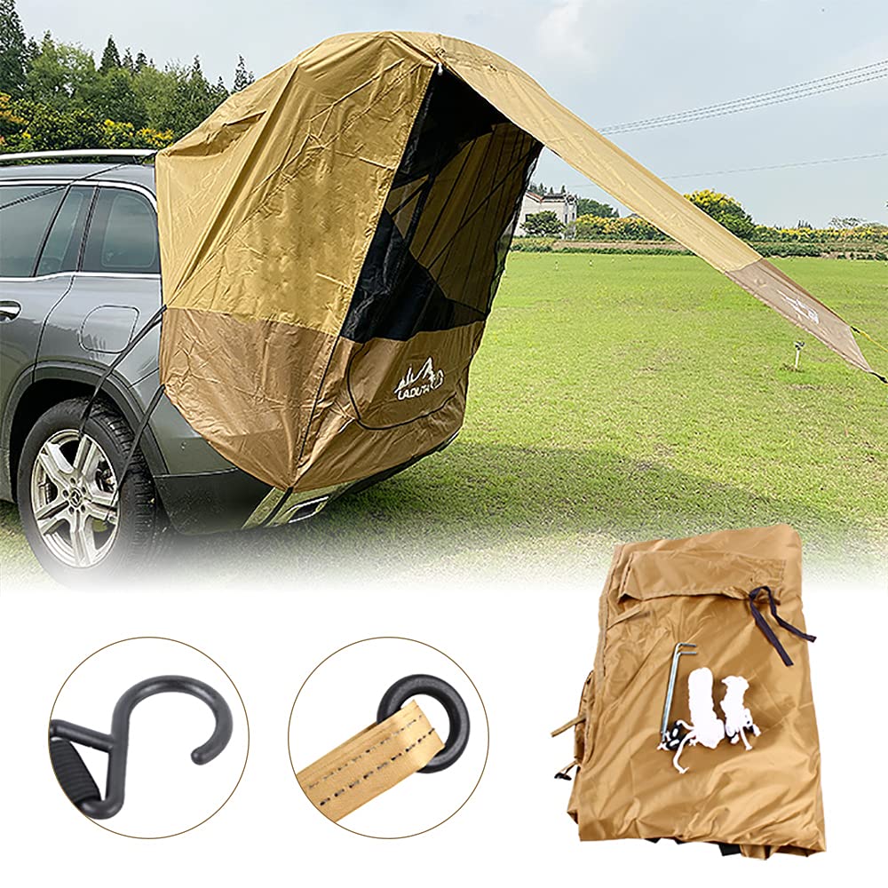 Camping Outdoor Car Trunk Tent, SUV Rainproof Car Rear Extension Awning Camping Picnic Sun Shade Rainproof Canopy