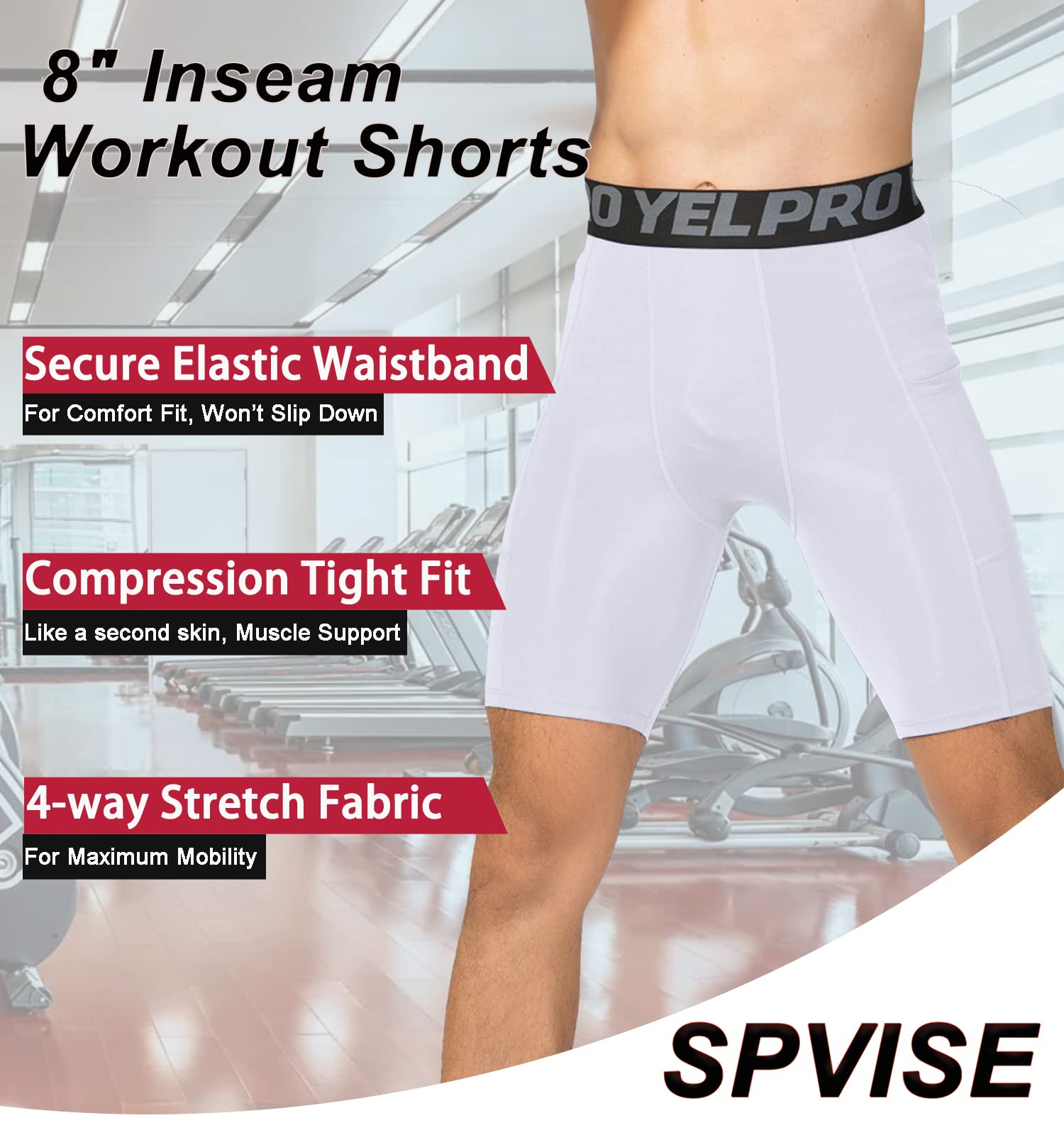 Compression Shorts Men 3 Pack, Dry Fit Compression Underwear Spandex Running Shorts Mens Workout Athletic Short Pocket