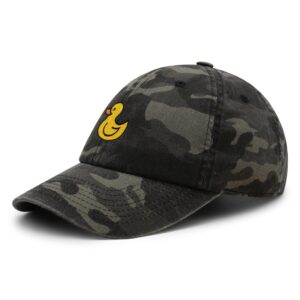 JPAK Duck Premium Dad Hat Embroidered Baseball Cap Rubberduck Toy Black Camo