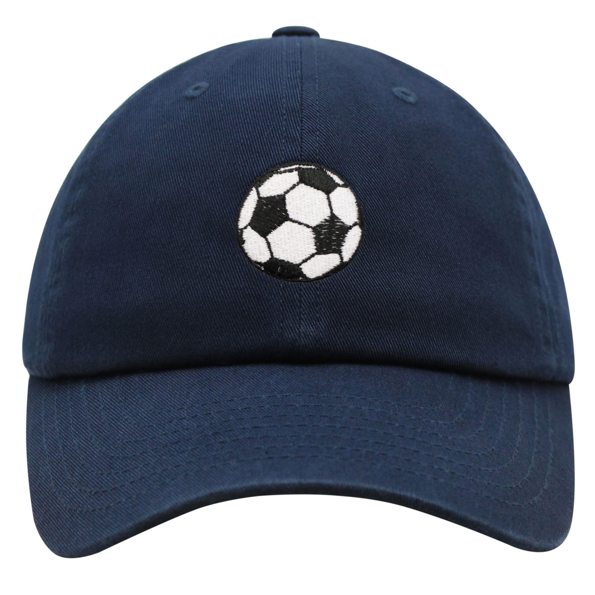 JPAK Soccer Ball Premium Dad Hat Embroidered Baseball Cap World Cup Football Navy