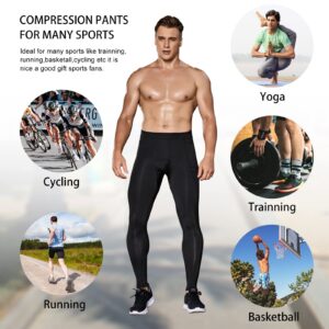 OEBLD Compression Pants Men UV Blocking Running Tights 1 or 2 Pack Gym Yoga Leggings for Athletic Workout