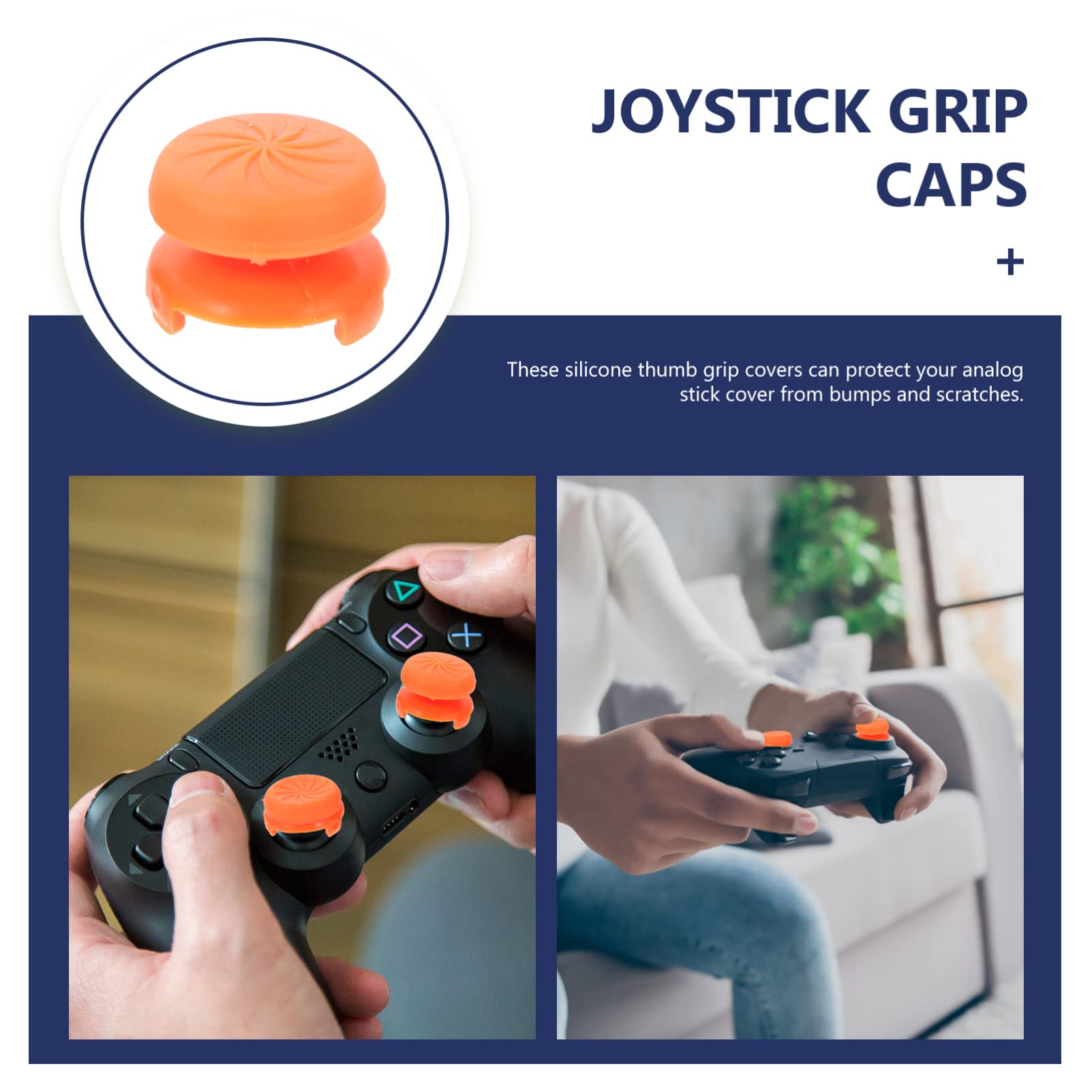 SOLUSTRE 2pcs ps4ps5 Joystick Stick Cover Joystick Grip Covers Thumb Stick Cover ps4controller Silicone Button Cover Thumb Grips Joystick Grip Button Cover Button Cap