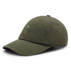 JPAK Bean Sprouts Premium Dad Hat Embroidered Baseball Cap Plant Olive Green