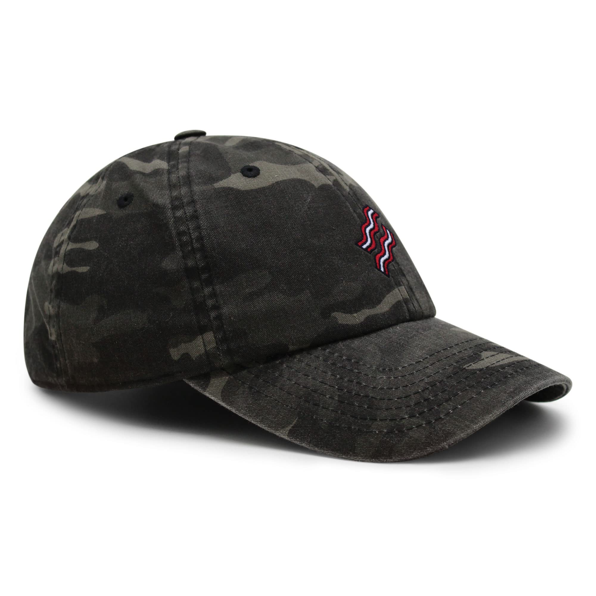 JPAK Bacon Premium Dad Hat Embroidered Baseball Cap Foodie Black Camo