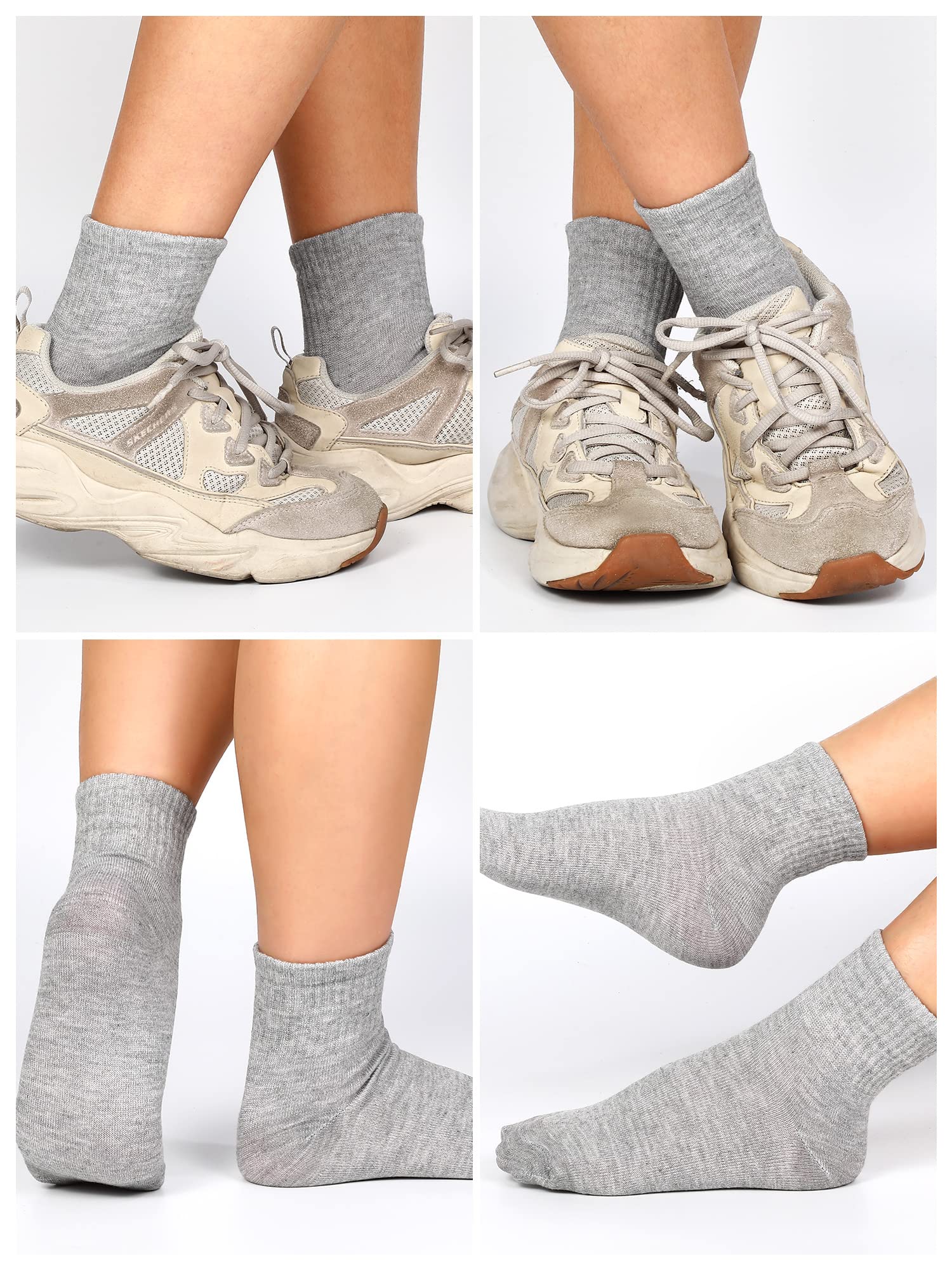 Tarpop 150 Pairs Men Quarter Ankle Socks Bulk Socks Athletic Moisture Wicking Socks Casual Sports Socks Pack (Gray)