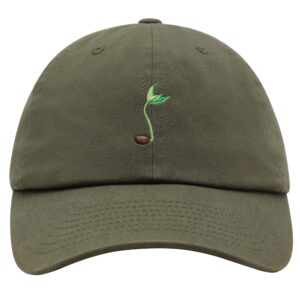 jpak bean sprouts premium dad hat embroidered baseball cap plant olive green