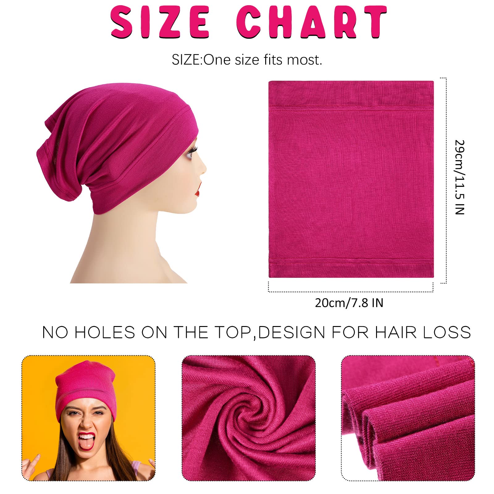 JenPen 25 Pcs Under Scarf Hijab Cap Unisex Dreadlock Cap Women Stretch Under Caps Solid Color Under Scarf Woman Hijab Hats, 25 Colors