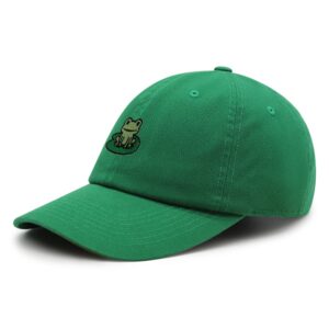 JPAK Frog Premium Dad Hat Embroidered Baseball Cap Frog Pond Frog Kelly Green